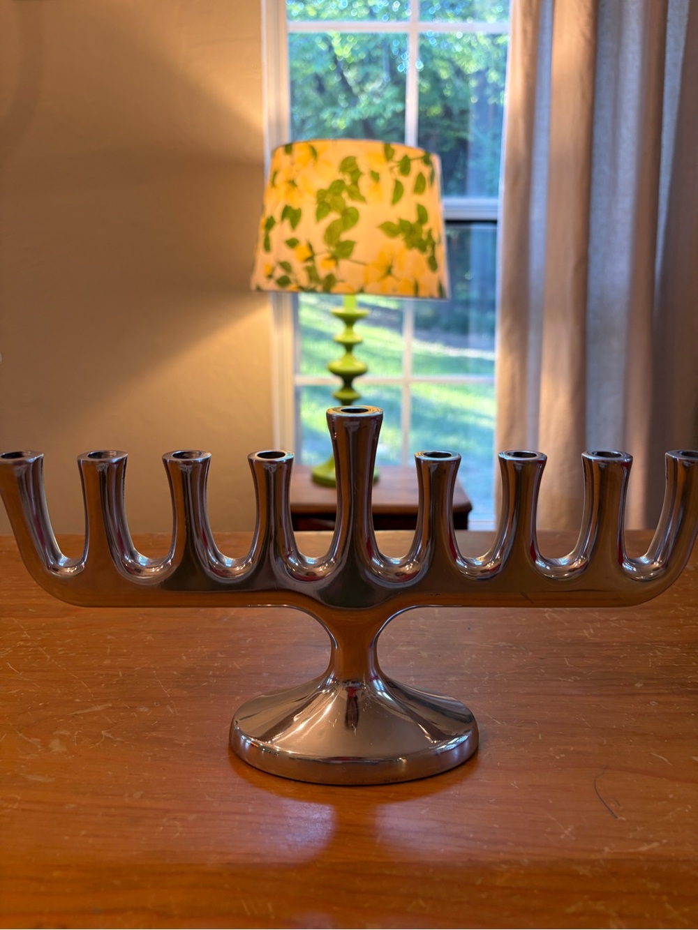 Polished Silver Menorah – Sleek Modern Hanukkah Candle Holder